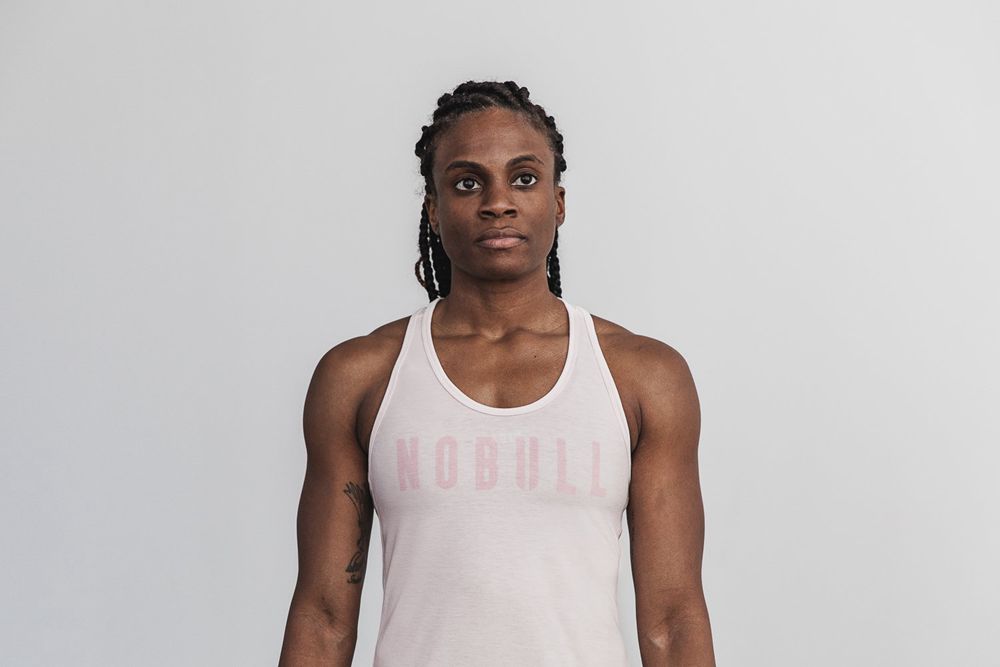 NOBULL Women's Racerback Tank Tops - Blush - Ireland (9427VBFZX)